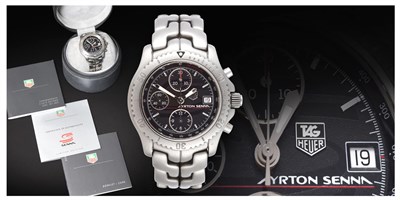 Lot 2144 - A Stainless Steel Limited Edition Automatic Calendar Chronograph Wristwatch, signed Tag Heuer,...