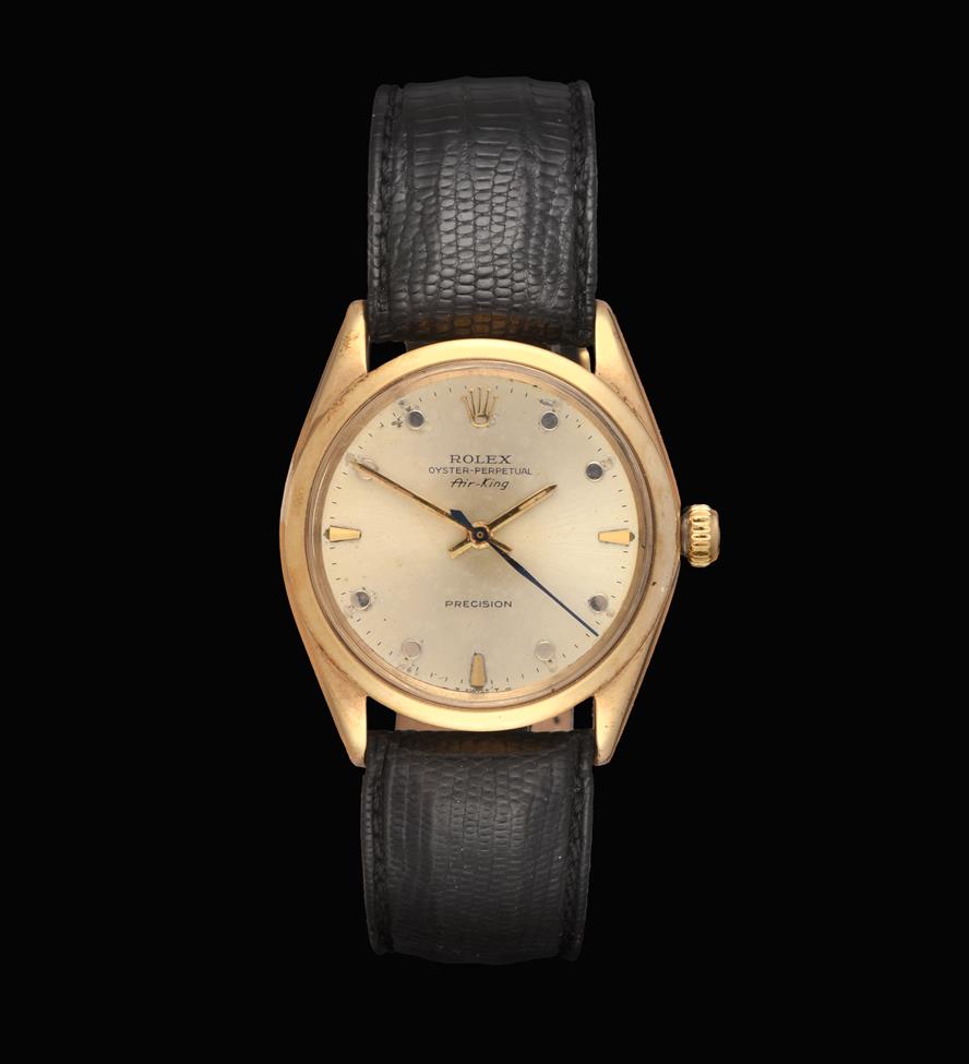 Lot 2149 - A 9 Carat Gold Automatic Centre Seconds Wristwatch, signed Rolex, Oyster Perpetual Precision,...