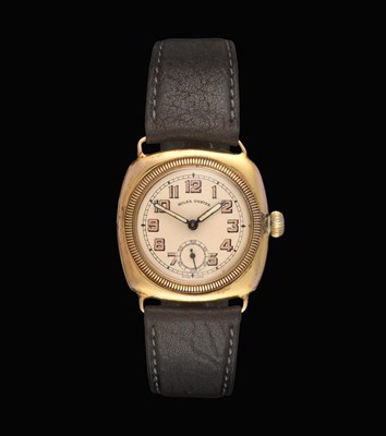 Lot 2150 - An Art Deco 9 Carat Gold Cushion Shaped Wristwatch, signed Rolex, model: Oyster, circa 1930,...