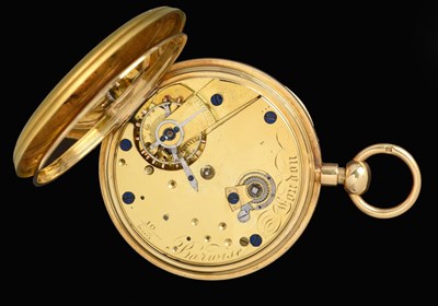 Lot 2156 - An 18 Carat Gold Quarter Repeating Pocket Watch with Important Irish Connection with an...
