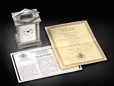 Lot 2159 - A Small Silver Limited Edition Carriage Timepiece To Commemorate Queen Elizabeth II 40th...