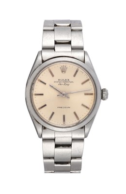 Lot 2163 - A Stainless Steel Automatic Centre Seconds Wristwatch, signed Rolex Oyster Perpetual Precision,...