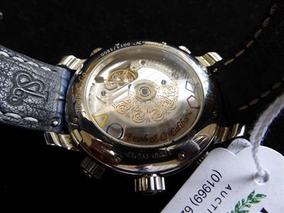 Lot 2166 - A Stainless Steel Limited Edition Five Time Zone Automatic Calendar Centre Seconds Wristwatch,...