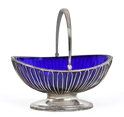 Lot 2188 - A George III Silver Basket, by Robert Hennell, London, 1794, oval and with wirework sides below...