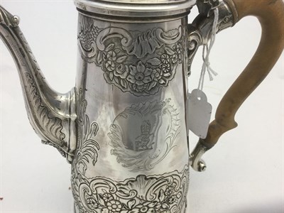 Lot 2189 - A George II Silver Coffee-Pot and Stand, by Ayme Videau, London, 1739, the coffee-pot tapering...