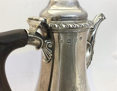 Lot 2191 - A George III Silver Coffee-Pot, Maker's Mark Rubbed, B?, Possibly BB for Benjamin Bickerton,...