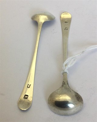 Lot 2197 - A Pair of George III Silver Salt-Cellars and a Pair of Scottish Provincial Silver Condiment-Spoons