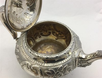 Lot 2200 - A Three-Piece George III Silver Tea-Service, Maker's Mark IB, London, 1816, each piece inverted...