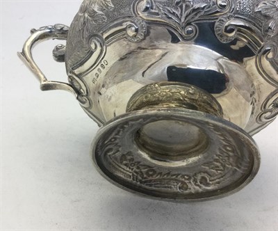 Lot 2200 - A Three-Piece George III Silver Tea-Service, Maker's Mark IB, London, 1816, each piece inverted...