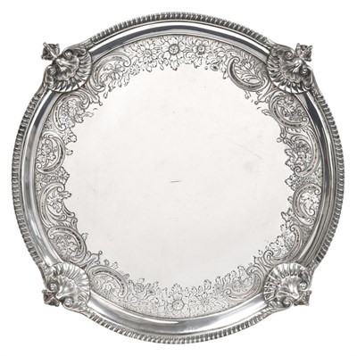 Lot 2201 - A George III Scottish Silver Salver, by P. Cunningham and Son, Edinburgh, 1810, shaped...