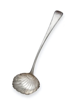 Lot 2219 - A William IV Silver Soup-Ladle, by Jonathan Hayne, London, 1835, Feather Edge Old English...