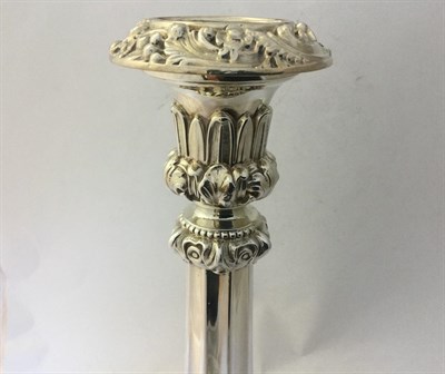 Lot 2238 - A Pair of William IV Silver Candlesticks, by S. C. Younge and Co., Sheffield, 1836, the domed...