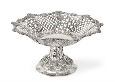 Lot 2241 - A Victorian Silver Dessert-Stand, by Beare Falcke, London, 1871, shaped circular and with...