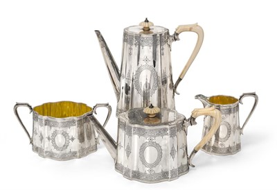 Lot 2242 - A Four-Piece Victorian Silver Tea and Coffee-Service, by John, Edward, Walter and John Barnard,...