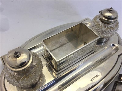 Lot 2245 - A Victorian Silver Inkstand, by William Wheatcroft Harrison, Sheffield, 1888, The...