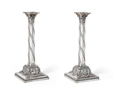 Lot 2254 - A Pair of Victorian Silver Candlesticks, by Richard Hodd and William Linley, London, 1868, in...