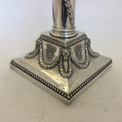 Lot 2254 - A Pair of Victorian Silver Candlesticks, by Richard Hodd and William Linley, London, 1868, in...