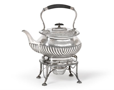 Lot 2257 - An Edward VII Silver Kettle, Stand and Lamp, by William Hutton and Sons, London, 1902, the...