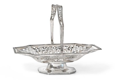 Lot 2259 - An Edward VII Silver Basket, by William Hutton and Sons, London, 1901, shaped oblong and on...