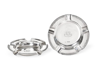 Lot 2260 - Two George V Silver Ashtrays, by William Hutton and Sons, Sheffield, 1919 and 1921, each...