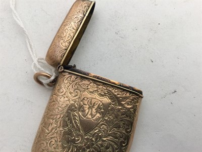 Lot 2263 - A Victorian Gold Vesta-Case, Maker's Mark Worn, Probably That of Payton, Pepper and Sons Ltd.,...