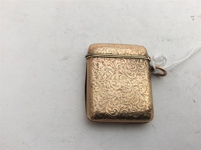 Lot 2263 - A Victorian Gold Vesta-Case, Maker's Mark Worn, Probably That of Payton, Pepper and Sons Ltd.,...