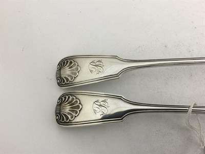 Lot 2267 - A Pair of William IV Silver Salad-Servers, by Joseph and Albert Savory, London, 1836, Fiddle,...