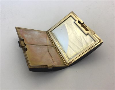 Lot 2271 - A French Silver-Gilt and Enamel Minaudière, Maker's Mark Indistinct, Circa 1920, curved...