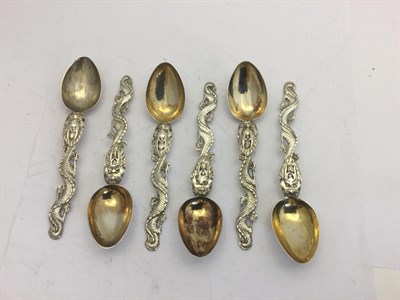 Lot 2274 - A Set of Six Chinese Export Silver Teaspoons, by Wing Nam and Co., Hong Kong, Late 19th/Early...