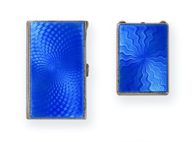 Lot 2290 - A Continental Silver and Enamel Cigarette-Case and a Silver-Gilt and Enamel Match-Book Holder, Each