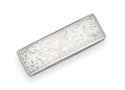 Lot 2313 - A Victorian Silver Snuff Box by Nathaniel Mills, Birmingham, 1840, oblong, the base and hinged...