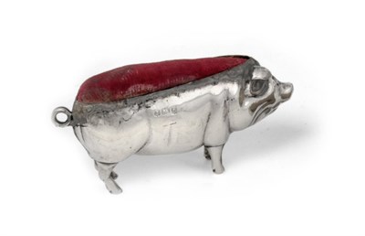 Lot 2334 - A George V Silver Pin-Cushion, Maker's Mark Rubbed, Birmingham, 1918, realistically modelled as...