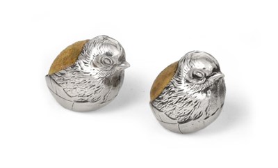 Lot 2336 - A Pair of Edward VII Silver Pin-Cushions, by Sampson Mordan and Co. Ltd., Chester, 1908, each...