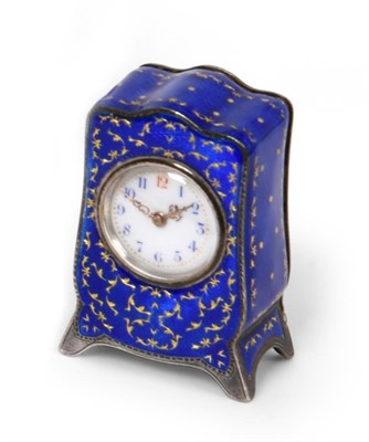 Lot 2339 - A Continental Silver and Enamel Timepiece, With English Import Marks for Birmingham, 1911,...