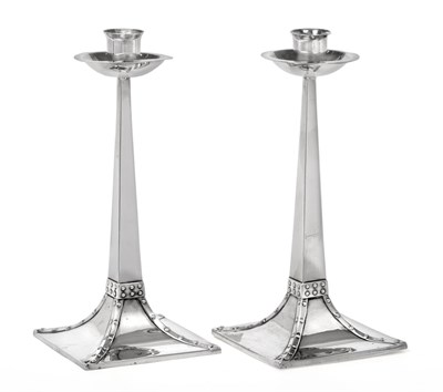 Lot 2345 - A Pair of Edward VII Silver Candlesticks, by James Dixon and Sons Whose Mark is Overstruck by...
