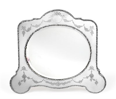 Lot 2347 - A George V Silver-Mounted Dressing-Table Mirror, Maker's Mark Poorly Struck, London, 1917,...