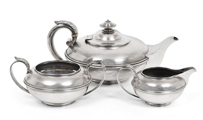 Lot 2383 - A Three-Piece George V Silver Tea-Service, by Holland, Aldwinckle and Slater, London, 1915,...