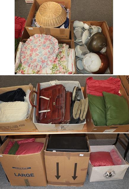 Lot 1004 - Quantity of assorted items including textiles, bedding, costume, children's costume including...