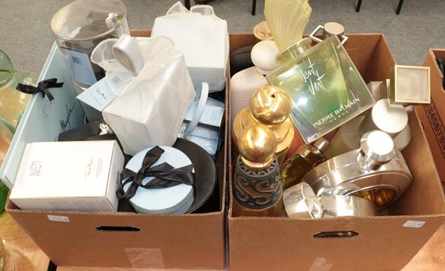 Lot 1054 - Quantity of factice scent bottles including Miss Dior, plastic factices etc, Thierry Mugler...