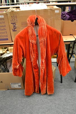 Lot 1059 - Assorted costume and theatrical costume, including a grey mink double breasted coat, a brown...
