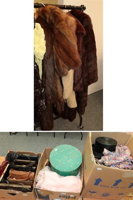 Lot 1063 - Quantity of assorted fur coats, labelled Capstick & Hamer, Brown Muffs of Bradford, gents...