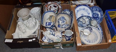 Lot 1108 - Mainly 19th century blue and white pottery including Willow pattern tureens, Masons, tongue...
