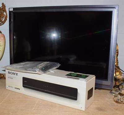 Lot 1117 - A Panasonic Viera flat screen 37'' LED TV together with a Sony sound bar both with remote controls