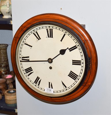 Lot 1134 - A mahogany single fusee wall clock