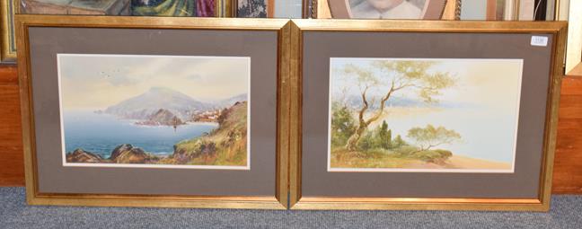 Lot 1138 - WG Cole (20th century) signed watercolour of Polperro, Cornwall, 10.5'' by 17.5'' together with a J