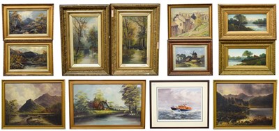 Lot 1152 - A large collection of 19th/20th century oils and watercolours to include seascapes and country...