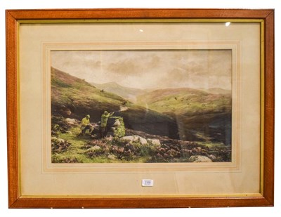 Lot 1169 - After Douglas Adams, grouse shooting, coloured print, 38.5cm by 63cm