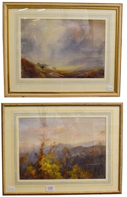 Lot 1175 - Spence Ingall 'Landscape with clouded sky and cattle', signed watercolour, together with another by