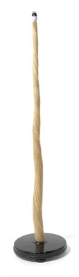 Lot 1135 - Narwhal (Monodon monoceros) Tusk, circa 1850-1880, adapted circa 1930 as a lamp/shade, tusk 140cm