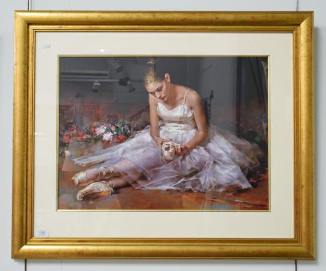 Lot 1197 - Stephen Pan, Ballerina, signed lithograph, framed and numbered 10/20, 49cm by 66cm